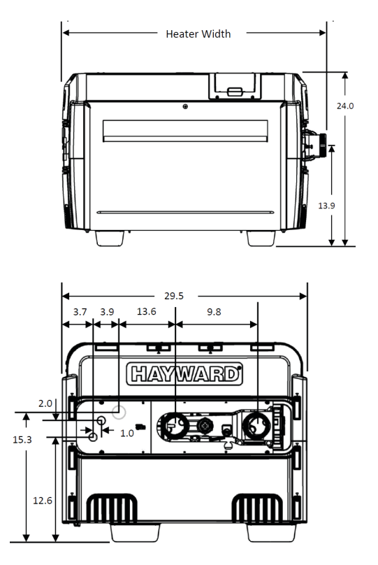 Hayward Universal H-Series Heater Dimensions